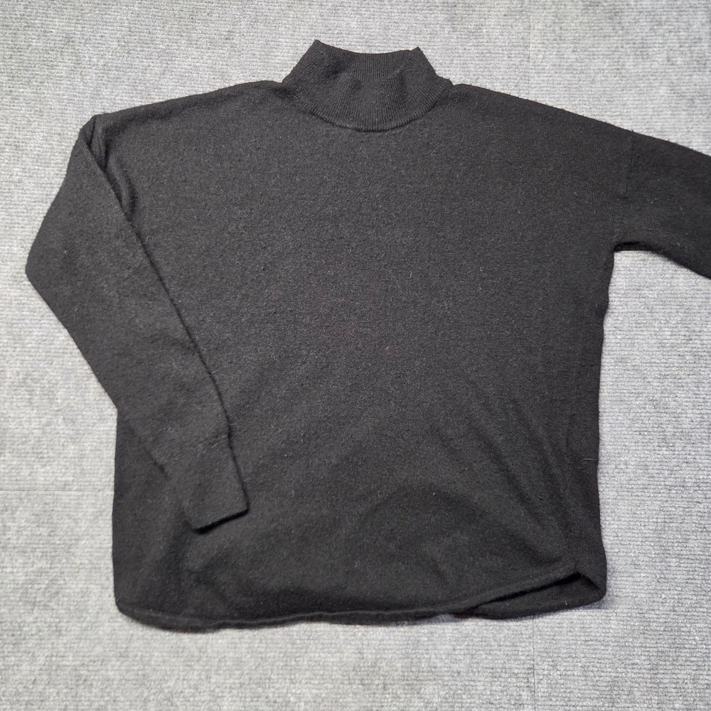Madewell Black Mock Neck Merino Wool Alpaca Blend Sweater XXS Relaxed Knit